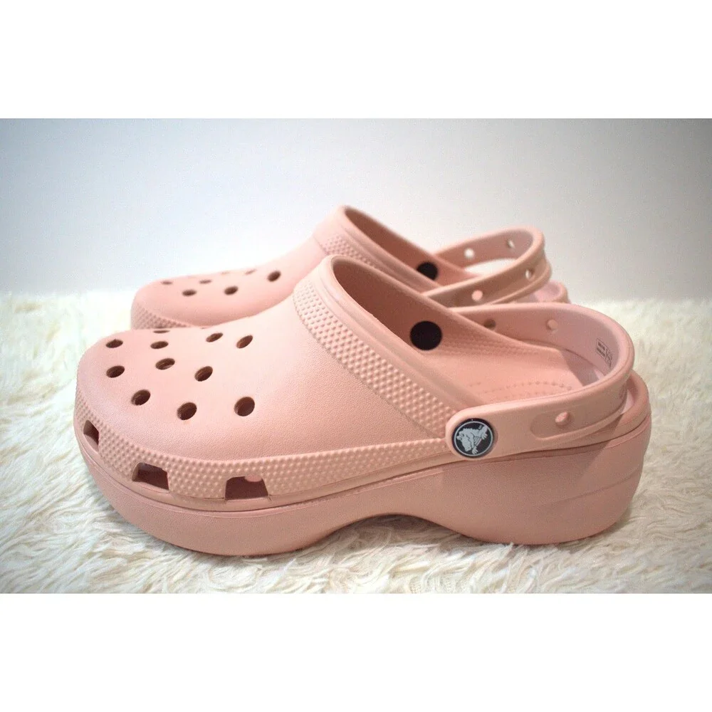 Crocs Platform Comfort Clogs in Blush Pink/Peachy (206750‑6I8) - Women’s Size 9